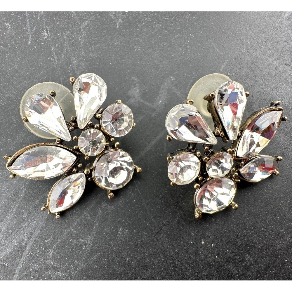 Vintage Inspired Crystal Art Deco Stud Earrings